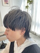 ハク アトリエ(HaKU atelier)&nbsp;メンズマッシュウルフアンブレラカラーシルバーグレージュ