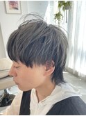 メンズマッシュウルフアンブレラカラーシルバーグレージュ