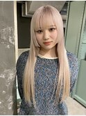 ホワイトブロンド×姫カット