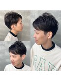 ツーブロ風マッシュウルフ×王道ニュアンスパーマ
