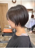 マッシュショート/アッシュカラー/シースルバング/大人ボブ