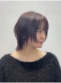 【レイヤーボブ／ラベンダーブラウン】