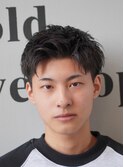ビジネスショートメンズマッシュツイストパーマツーブロック