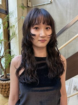 マッシュ 北堀江(MASHU) ロング 顔まわりレイヤーパーマ