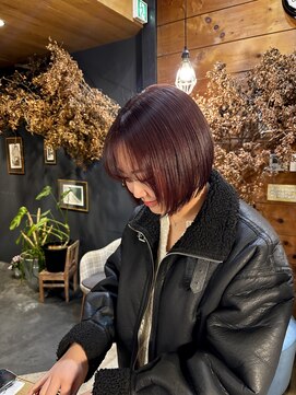 ランタン(LANTERN) ぷつっとボブ×チェリーレッド