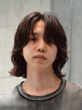 フィフスパーク(fifth PARK) メンズミディアムメンズボブウルフカット緩めスパイラルパーマ