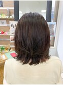 重軽外ハネレイヤーボブ×ラベンダーアッシュ