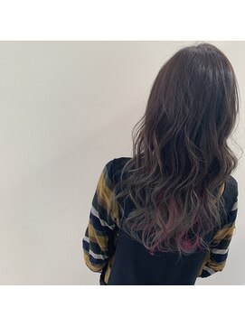 リー 甲子園(Lee) パープル、グリーン、ブルーの入ったインナーカラー