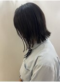 切りぱなし風 前下がりボブ アッシュブラック