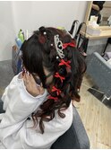 【ヘアセットサロンfrst】編みカチュサイドポニーテール♪