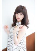 大人かわいい/レイヤーロング/グレーベージュ/前髪パーマ/幡ヶ谷