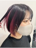Goofy銀座/前髪外したアンブレラカラー/ピンク/ボブ/東京