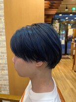 フレンズ 手稲店(friend's)&nbsp;ブリーチカラーブルーブラックポイントカラーマンバンヘア美容室