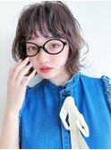 ベージュインナーカラーショートボブレイヤーミディアム前髪