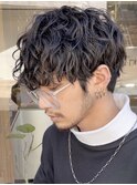 栄メンズパーマ波巻きパーマプードルパーマッシュウルフカット