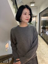 アクシス 栄店(`AXIS)&nbsp;馬渕ミルクティーブロンド/ダークブルー/デジタルパーマ/栄