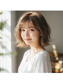 ショートボブ髪型20代30代40代50代丸顔面長越谷