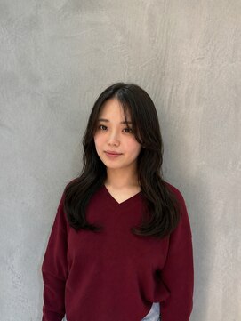 リール 銀座(R'EEL) ラテグレージュ顔周りレイヤーボブ韓国巻き結べるレイヤーカット
