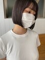 アルバム 銀座(ALBUM GINZA) ラインが綺麗な切りっぱなしhairで一気にお洒落度UP［ブリーチ]