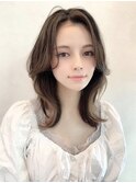大人ミディアムエギョモリハイライトアッシュブラウン韓国表参道
