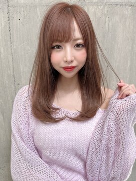 プアメリア 名古屋(Puamelia) ダブルカラー×グレーベージュ☆レイヤーロング[名古屋]