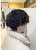 刈り上げマッシュ 波巻きスパイラル
