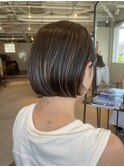 【ウェットヘア】ミニボブ毛先ハイライト３０代　４０代　５０代