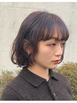 アクアオモテサンドウ(ACQUA omotesando) *ミニボブパーマヘア!ゆるふわパーマスタイルピンクブラウン