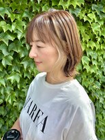 レーベン(Leben) #くびれボブ#イヤリングカラー#ホワイトベージュ