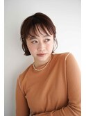 くびレイヤーエモージュ前髪モテベージュレイヤーミディ/高円寺