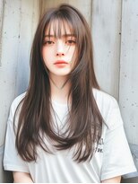 ラベストクズハ(LOVEST KUZUHA)&nbsp;ロングレイヤー/艶髪/韓国風ヘア/アッシュブラウン/大人ブラウン