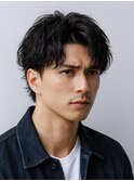 Hale刈り上げセンターパートフェザーパーマニュアンスパーマ原宿