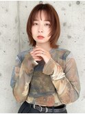 ゆるふわミディアム/ハッシュカット/ベージュ/韓国レイヤー