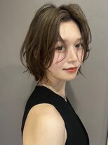 ブラウヘアアンドケア(care) オリーブベージュ×ショートヘア