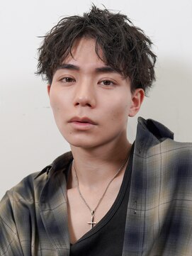 メンズサロン ガウディ 三宮店(men's salon Gaudi) メンズカット×緩めシャドウパーマ×ショートセンターパート