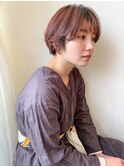 ブリーチ1回のピンクベージュショートボブ（担当地主）