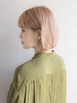 【aRietta大田涼華】シースルーバング ピンクベージュ　ミニボブ