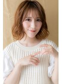 キャラメルベージュ韓国風大人ガーリーくびれＡラインボブZ大宮
