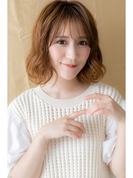 カバーヘア ブリス 大宮西口(COVER HAIR bliss) キャラメルベージュ韓国風大人ガーリーくびれＡラインボブZ大宮