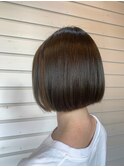 大人可愛いハニボブナチュラル透け感ブラウン20代30代