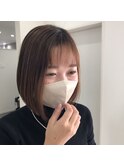切りっぱなしボブ[タイトストレート/ダークブラウン/うつツヤ]