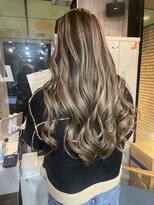 ラフ(LAFF)&nbsp;#バレイヤージュ#グレージュカラー#ボブウルフ#ココアベージュ