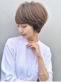 大人可愛い前髪ありのひし形マッシュショートパーマ20代30代