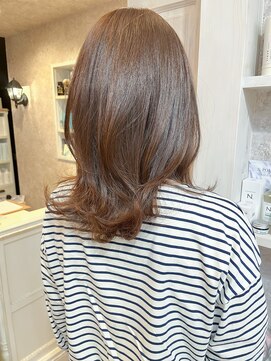 キャアリー(Caary) 福山人気caaryマロンベージュイルミナカラー柔らか鎖骨ミディ