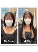 シールエクステ、ボブからロング、インナーカラーも作りました