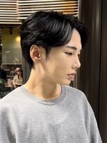 ベリーショート/ダークアッシュ/ニュアンスパーマ/韓国マッシュ