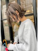 ワンレンウェーブボブ×オリーブグレージュ[横浜駅]