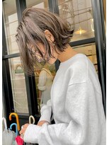 ロシェ 横浜店(loche)&nbsp;ワンレンウェーブボブ×オリーブグレージュ[横浜駅]