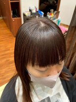 美容室ヒラトヤ 都南店&nbsp;ワイドバングナチュラルブラウンストレート大人かわいい小顔