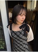 透明感カラー×流れる顔周りカット